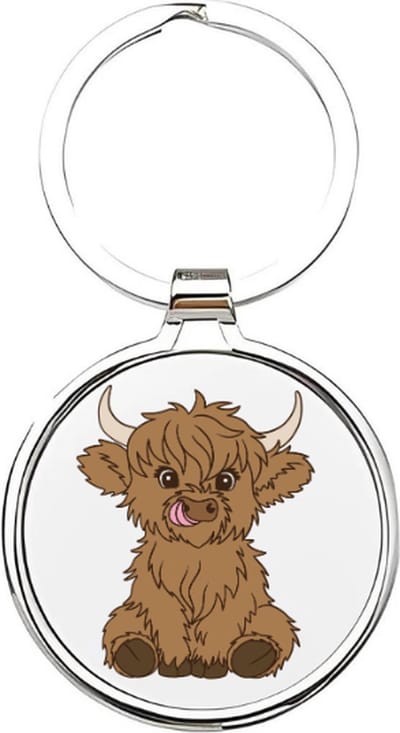 Akyol - Koeien Sleutelhanger - koe - dierenliefhebbers - Schotse hooglander - Kalfje - boerderij - zwart witte koe - boerderijdieren - stier - rund - dieren sleutelhanger - os - koebeest - steun de boer - dierendag - 4 x 7,5 CM