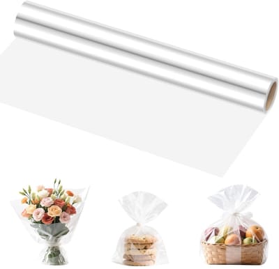EXCITAT Inpakpapier - Cadeaupapier - Cellofaanrollen - Geschikt voor bloemen, knutselwerkjes, cadeaupapier - Transparant