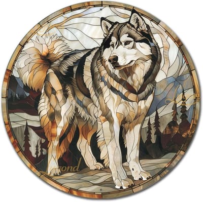 Decoratief tinnen bord voor Alaska-malamute - Roestvrij aluminium voor binnen en buiten - 30 x 30 cm