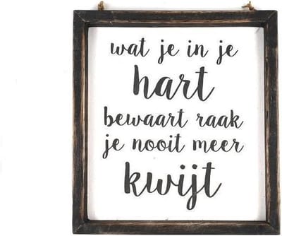 Wat je in je Hart bewaart Tekstlijstje