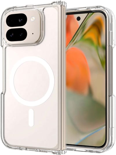 Hoesje Geschikt voor Google Pixel 10 Pro Fold - Compatibel met MagSafe / Qi2 - Hard Back Cover met PixelSnap Magneet - Transparant