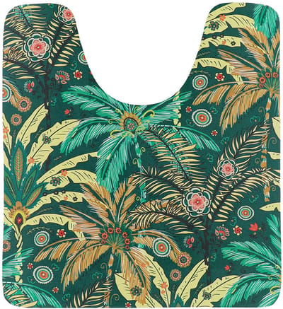 Tendance Toiletmat/wc mat Jungle Fever - antislip - groen - 45 x 50 cm - badkamer mat