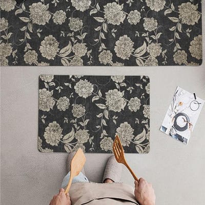 Keukenvloermat Slaapkamer Woonkamer Lange Strook Kleed Entree Deurmat Badkamermat Antislip Waterabsorberend Wasbaar Tapijt 40cmx60cm 1pc gray