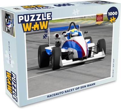 Puzzel Raceauto racet op een baan - Legpuzzel - Puzzel 1000 stukjes volwassenen