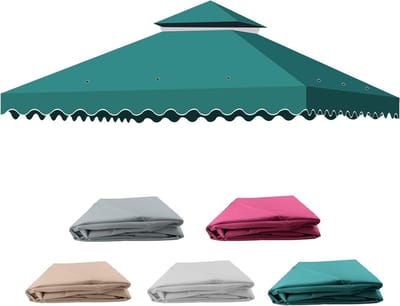 Vervangend dak, paviljoen, 3 x 3 m, tuinpaviljoen, dak, waterdicht, 2-laags met luchtventilatie, grill-gazebo-afdekking, afneembaar dubbel dak, reservedak voor buiten