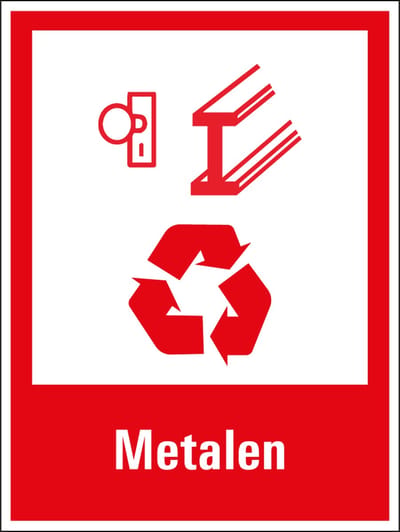 Metalen scheiden sticker 400 x 300 mm