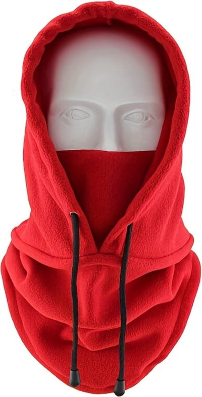 Livano Nekwarmer - Heren - Dames - Fleece - Motor - Bandana - Masker - Colsjaal - Winter - Sjaal - Gewatteerd - Skiën - Hoodie - Rood