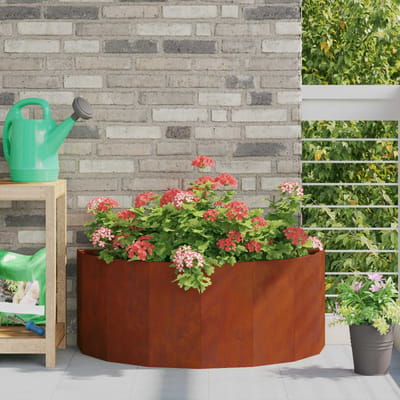 vidaXL Plantenbak Roestig 90 x 45 x 35 cm weervast staal