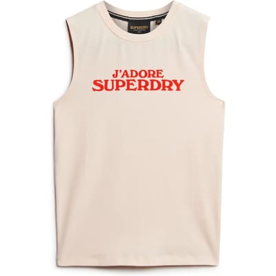 Superdry Sport Luxe Graphic Fitted Tanktop Dames - Maat XL (42)