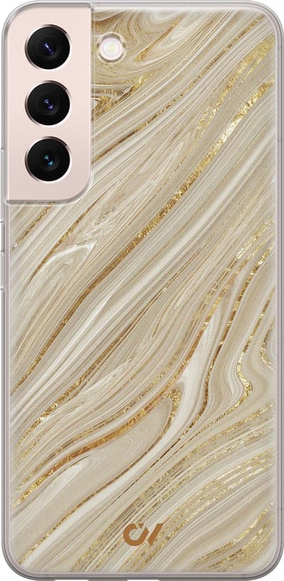 Hoesje geschikt voor Samsung Galaxy S22 hoesje - Golden Marble - - Goud - - Casevibes
