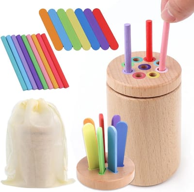 Montessori Speelgoed voor Peuters - Houten Kleur- en Vormsortering Speelgoed voor 1-3 Jaar, 2-in-1 Sensorisch Speelgoed voor Kleurherkenning en Educatieve Spelletjes, Perfect Cadeau voor Verjaardag en Kerst