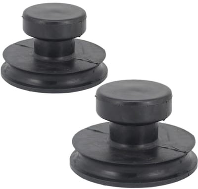 Dailygoods- Zuignappen - 2 stuks - Klankschaal-hulpstukken - Rubber - Zwarte klankschaalgrepen - Duurzaam - Afmetingen: 40 mm, 60 mm - Klankschaalhefgereedschap