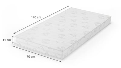 Vitalispa Kinder matras – 70 x 140 cm H2 hardheidsniveau Wit