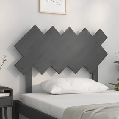 vidaXL Hoofdbord 104x3x80,5 cm massief grenenhout grijs