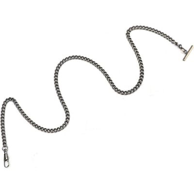 Chaîne de montre de poche rétro en T, longueur 65 cm, pendentif, support, accessoires de montre de poche en métal doré gray