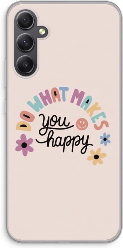 Case Company® - Hoesje geschikt voor Samsung Galaxy A34 hoesje - Happy days - Soft Cover Telefoonhoesje - Bescherming aan alle Kanten en Schermrand