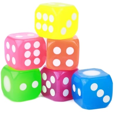Toi-Toys Dobbelstenen - 18x - met licht - 3,5 cm - dobbel spellen