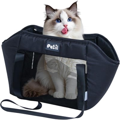 Huisdier Draagtas - Reisdrager Hond Kat - Veilig Vervoer - Afneembare Hoezen - 40-50 cm - Zwart