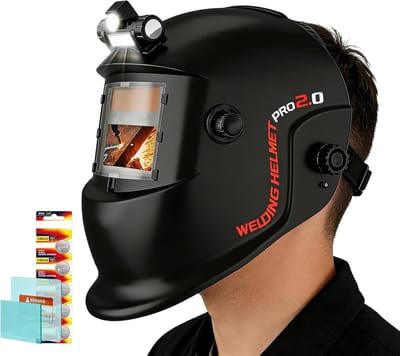 Lasmasker automatisch verduisterend - Laskap helm - Veilig lassen - True Color technologie - 29 x 26 cm - Zwart