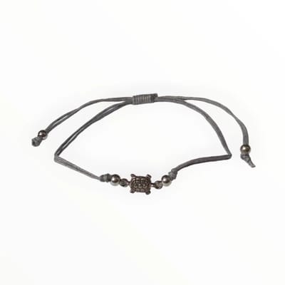 Aramat Jewels | Armbanden | Verstelbaar touw Armbandje schildpad | Grijs | |2mm | Metaal | Kinderen, Volwassenen | Verkleurd niet