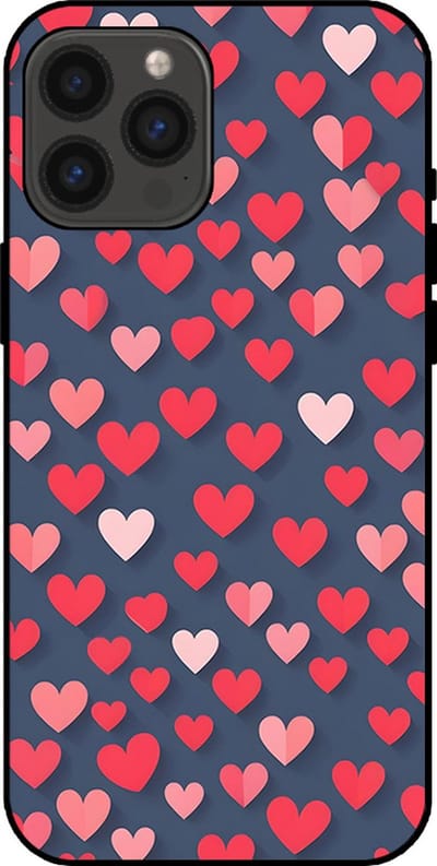 Smartphonica Telefoonhoesje Geschikt voor iPhone 13 Pro Max met Roze en Rode Hartjes Opdruk - TPU Backcover Case With Rosé and Red Heart Design geschikt voor iPhone 13 Pro Max