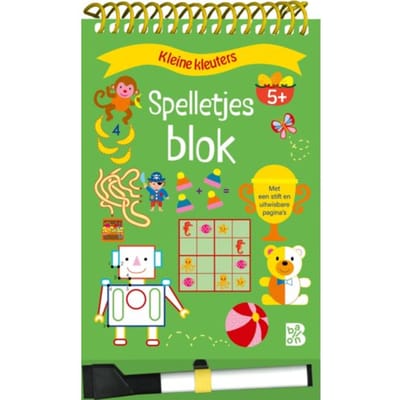 Spelletjesblok met viltstift 5+ Educatieve boeken (spelletjes en raadsels)
