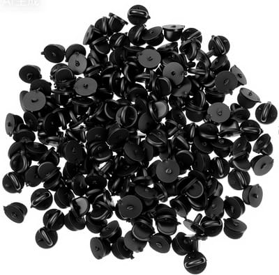 100 stuks rubberen pin achterkant, vlinderpin back steeksluiting, ronde vervanging speld voor knutselen, doe-het-zelf sieraden, uniform badge, spelden maken van sieraden