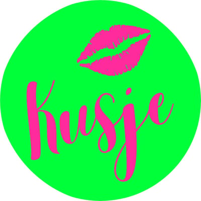 Stickers - "KUSJE" - 39mm - 250 Stuks - Groen / Metallic Roze - Serie (Neon Vibes) - Sluitsticker - Etiketten - Stickers Bullet Journal - Volwassenen / Kinderen - Cadeaus - Decoratie