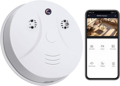 Verborgen Camera - Mini Spycam - Huis Beveiliging - Rookmelder Vorm - 1080p HD - Wit