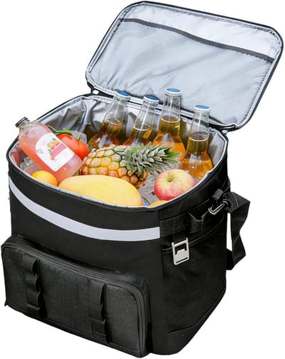 Koeltas op wielen - Reiskoeler Trolley - Buitenactiviteiten - Luchtdichte isolatie - 35 liter - Zwart