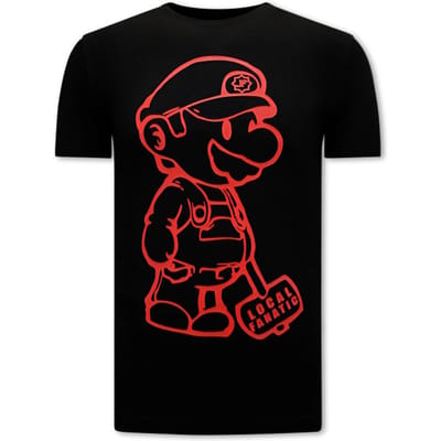 Cartoon Design Heren T-shirt - Zwart