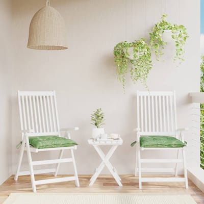 vidaXL - Stoelkussens - 2 - st - bladpatroon - 40x40x7 - cm - stof
