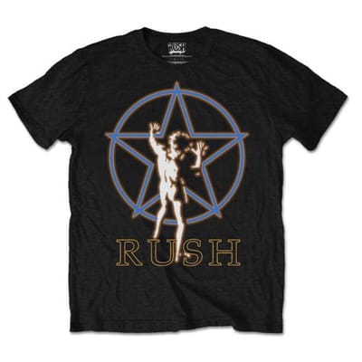 Rush - Starman Glow Heren T-shirt - M - Zwart