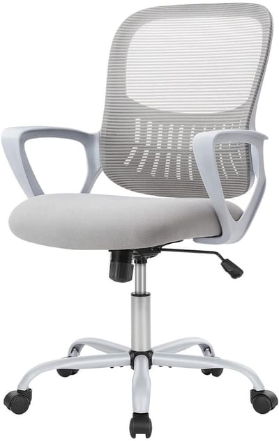 Ergonomische Bureaustoel - Mesh Office Chair - In Hoogte Verstelbaar - Vaste Armleuningen - 113 kg Draagvermogen