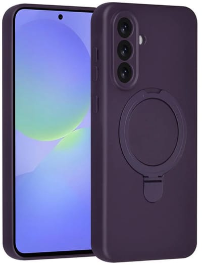Backcover Hoesje Geschikt voor: Samsung Galaxy A36 Volledig Dekkende Schokbestendige Siliconen Backcover met Ringstandaard – 360° Bescherming - Sunset Purple