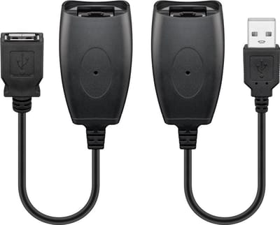 Pro USB 2.0 Hi-Speed extension cable Zwart - USB 2.0