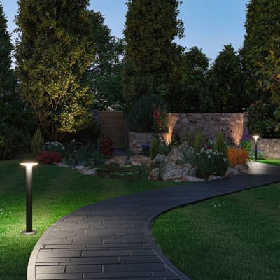 Plug & Shine LED-bolderlamp Smart Home Zigbee 3.0 Plate IP44 RGBW+ 5W Antraciet