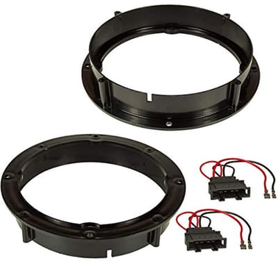 Luidsprekerringen adapter + kabel voor VW Golf 6, 7, Passat, Polo, Up, Beetle, Seat Arosa, Mii, Toledo, Skoda Roomster en City Go voor 165 mm DIN-luidsprekers