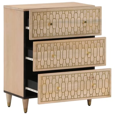 vidaXL - Bijzetkasten - 2 - st - 60x33x75 - cm - massief - mangohout
