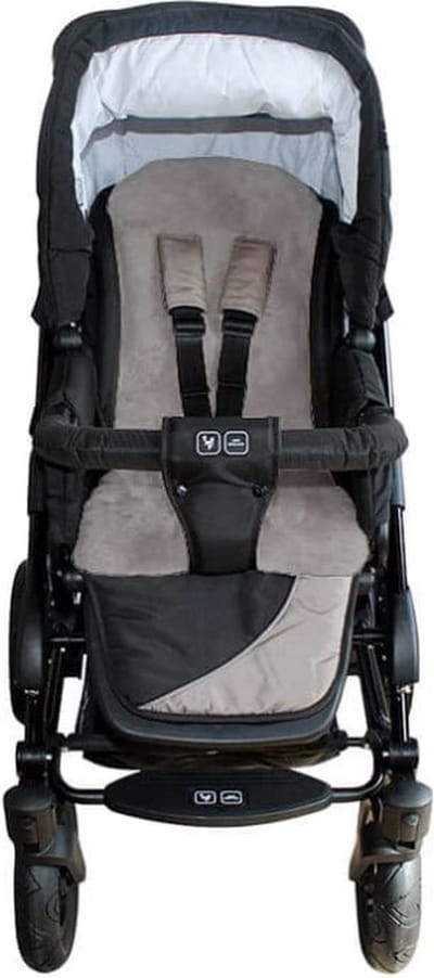 WOOOL Schapenvacht Opleg Buggy - Baby - Grijs - 100% Echte Schapenwol - Kinderwagen en Autostoel