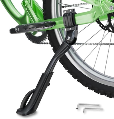 Famanu - Aluminium verstelbare fietsstandaard, stevig en antislip, geschikt voor strandfiets en MTB – Zwart