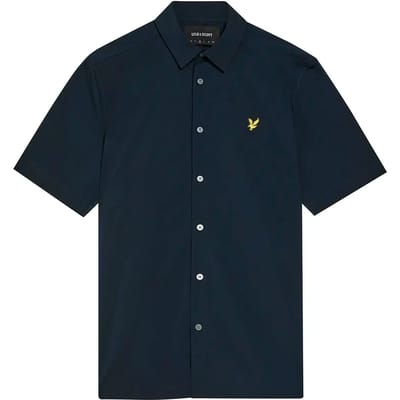 Lyle & Scott Oxford-Shirt Met Korte Mouwen, Blauw