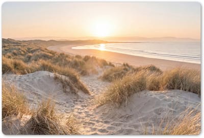 Placemats 45x30 cm - Placemat kunststof - 1 stuk - Duinen - Strand - Zee - Borden onderleggers - Decoratie voor op tafel - Keuken tafeldecoratie accessoires - Vinyl onderlegger - Tafelversiering