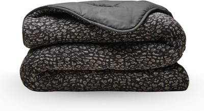 Zelesta Teddybed Panter Anthracite 140x200 - Teddy Dekbedovertrek - 30 dagen proefslapen - Fluffy Dekbedovertrek - Wasbaar dekbed - Dekbed zonder overtrek