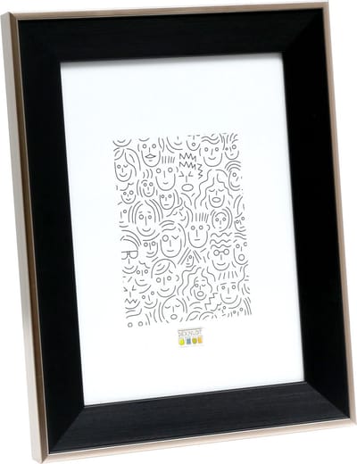 Deknudt Frames fotolijst S45FE2 - zwart - zilver buitenrand - 10x15 cm