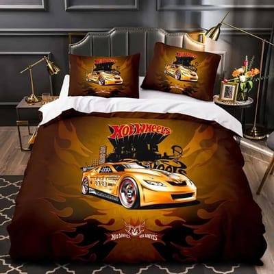Monster Truck Hot Wheel 3D Geprint Dekbedovertrek Kussensloop Beddengoed Set Twin Full Queen King Size voor Slaapkamer Decor 01 260X240cm 3pcs