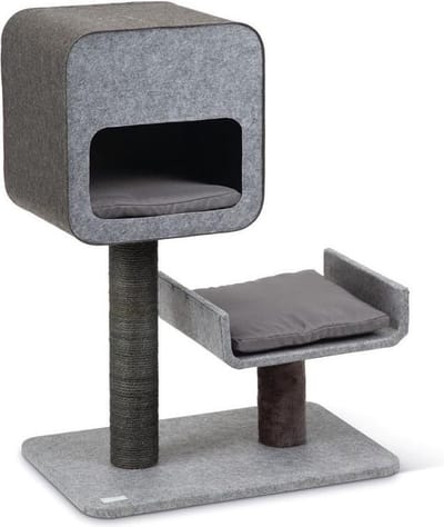 Scratching tree  tinka felt, grey, 60 x 40 x 82 cm