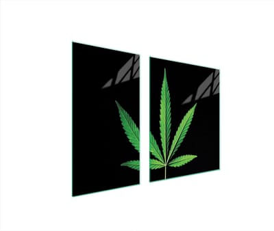 TMK ArtDeko - Beschermplaat van Glas - 90x52 cm - Bladmotief - Hittebestendig