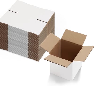 Kartonnen dozen - Verzenddozen Opslagdozen - Kleine spullen verpakken - Stevig 3-laags E golfkarton - 6x6x6 inch - Wit