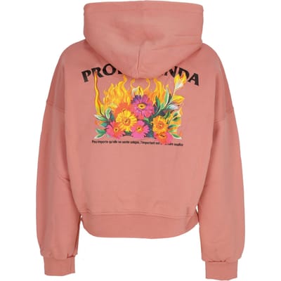 Vrouwen korte Hoodie W Pyromantics Croptop Hoodie Clay